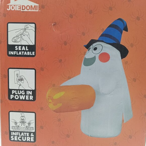 Halloween Candy Basket Ghost Inflatable 5 Foot LED Lights Outdoor Yard Decor - Picture 4 of 12